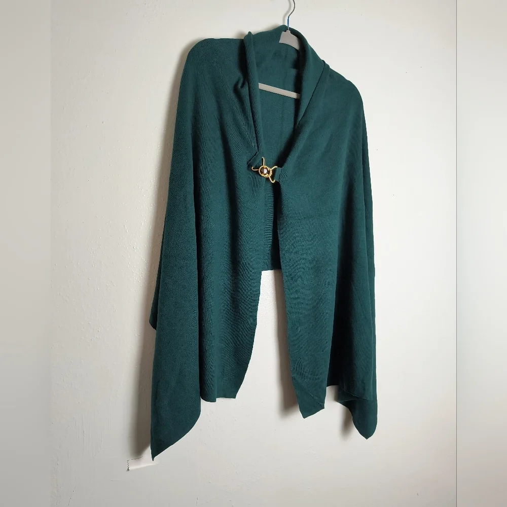 Statement Emerald Green Evening Cape Poncho One Size